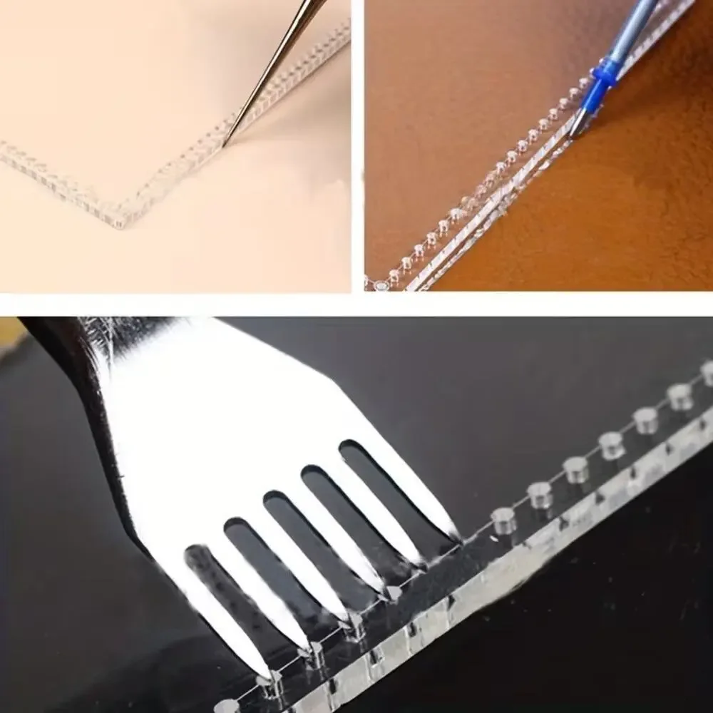 Acrylic Leather Template Luggage Tag or ID Badge 1pc Set Pre-Drilled Pattern New